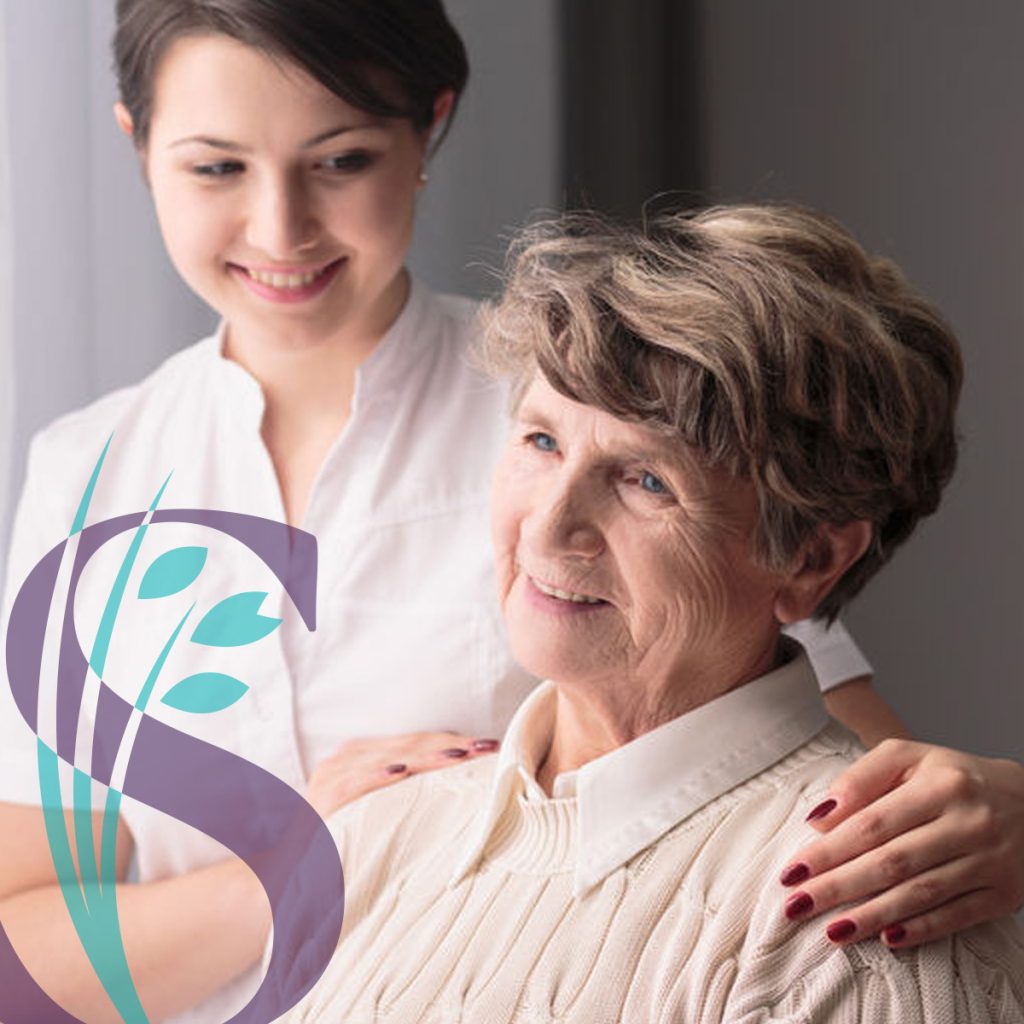 Someren Glen Senior Living Community in Centennial, CO - someren glen senior woman with female caregiver