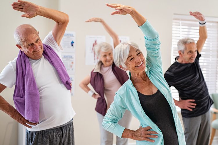 Someren Glen Senior Living Community in Centennial, CO - sg senior adults in exercise class