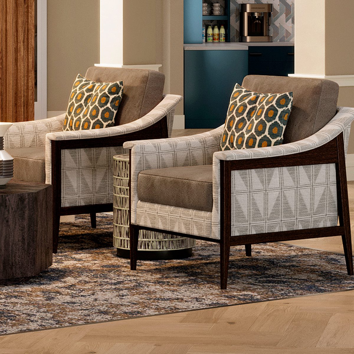 Someren Glen Senior Living Community in Centennial, CO - someren glen lobby chairs after renovation