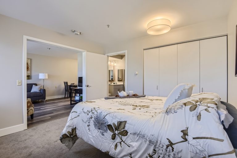 assisted living apartment primary bedroom 3 landscape