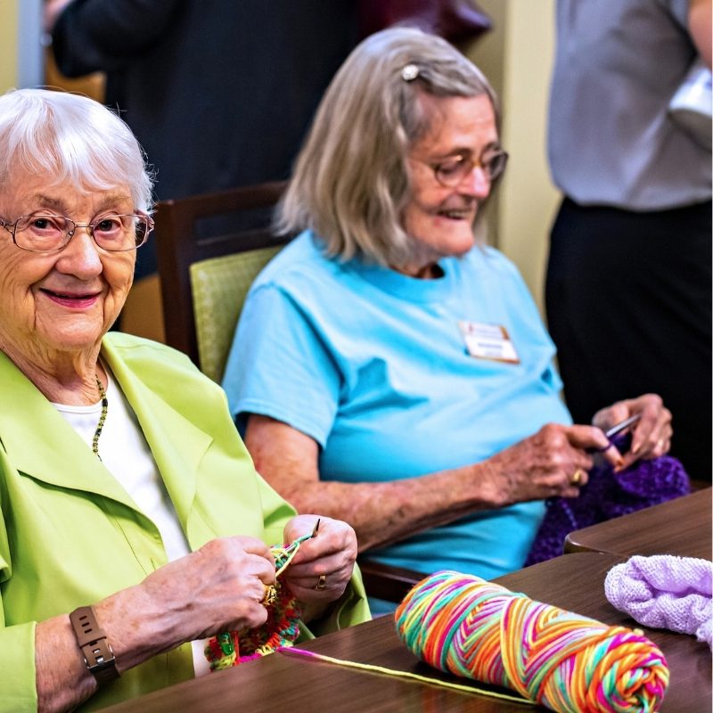 Someren Glen Senior Living Community in Centennial, CO - knitting and crocheting group square